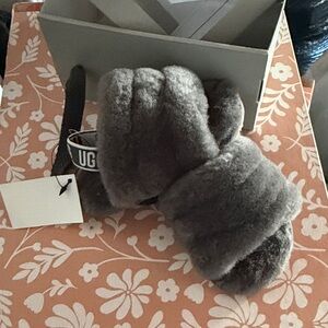 UGG Charcoal Shearling Mittens